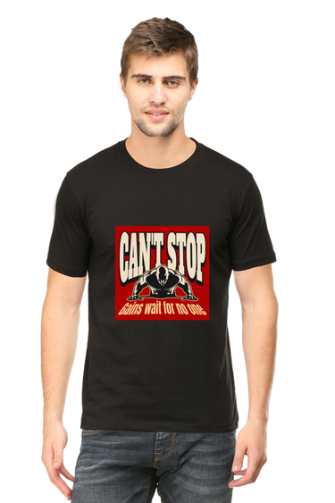Can't Stop: Black Unisex Gym Tee